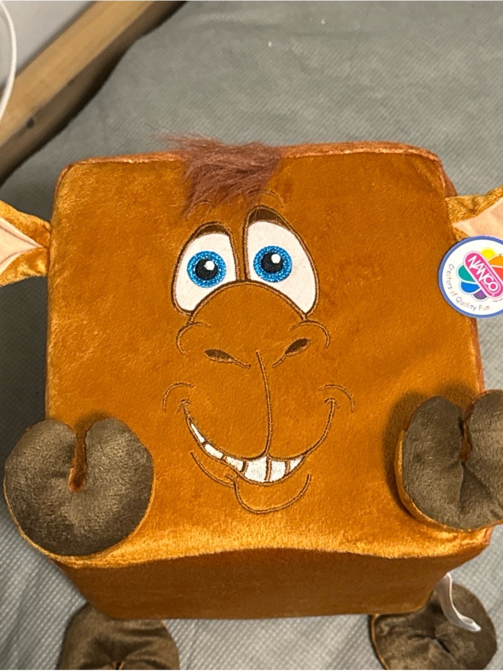 Vintage Nanco Square Plush Toy – Rare Character Plush – Collectible